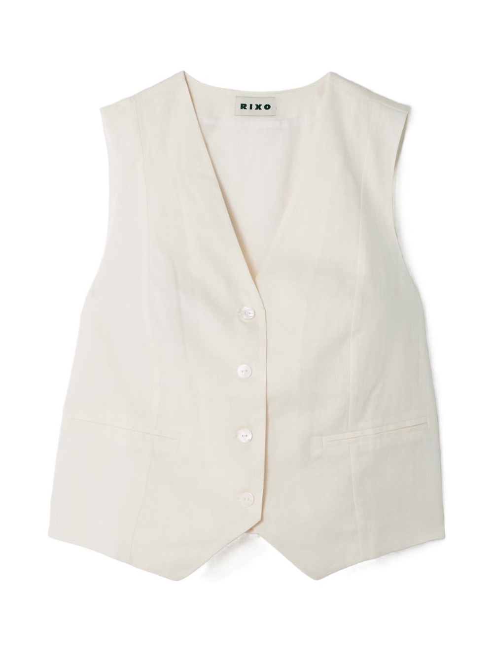 RIXO V-Neck Button Vest